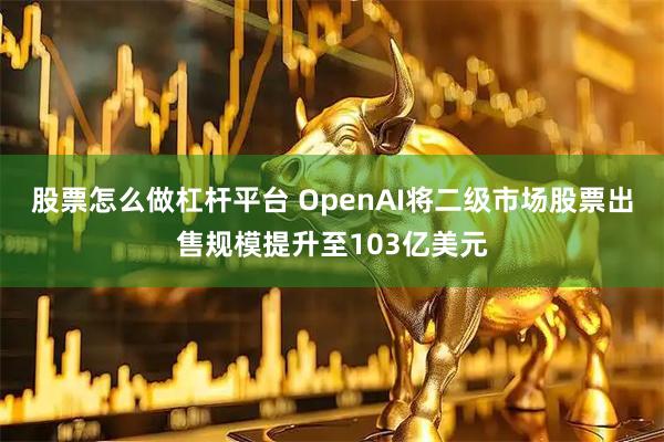 股票怎么做杠杆平台 OpenAI将二级市场股票出售规模提升至103亿美元